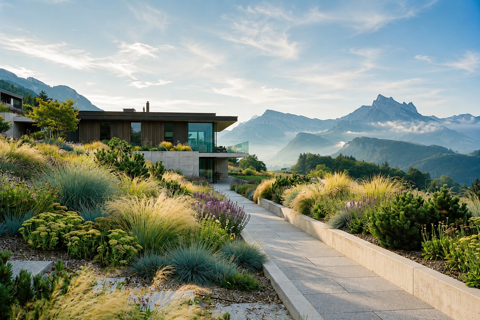 Jardin résilient conçu par Atelier Résilience, architectes paysagistes à Morges